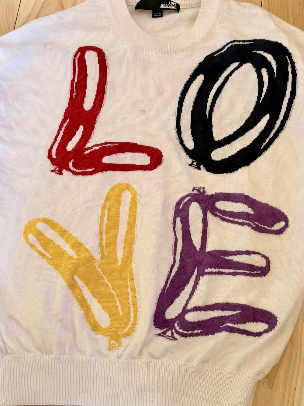 LOVE MOSCHINO 100% Cotton Top! SIZE M. White. - Picture 2 of 6